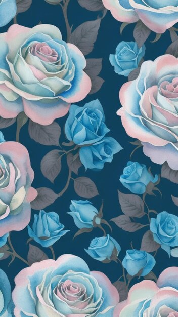 Une symphonie de roses bleu bébé et rose bébé