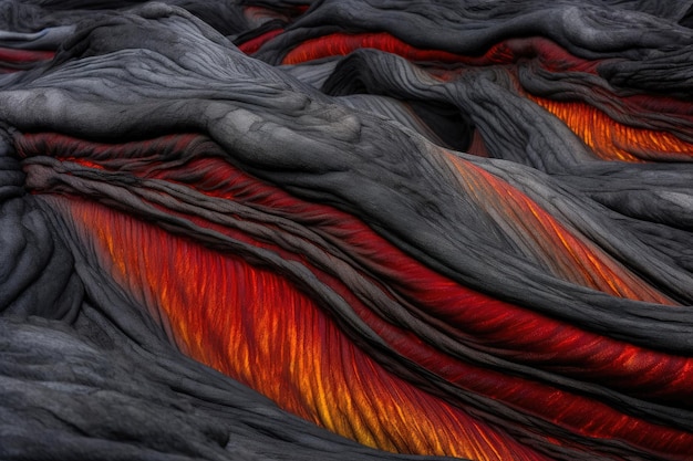 Symphonie volcanique captivante couches de lave colorées