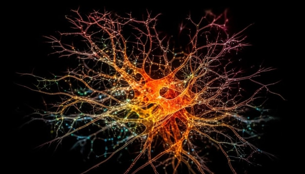 La synapse lumineuse communique avec le système nerveux généré par l'IA