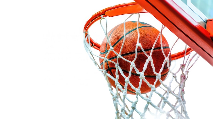 Photo synergie basket-ball balle de basket-ball et cerceau
