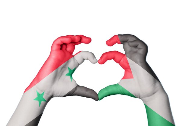 Syrie Palestine Coeur Geste de la main faisant coeur Clipping Path