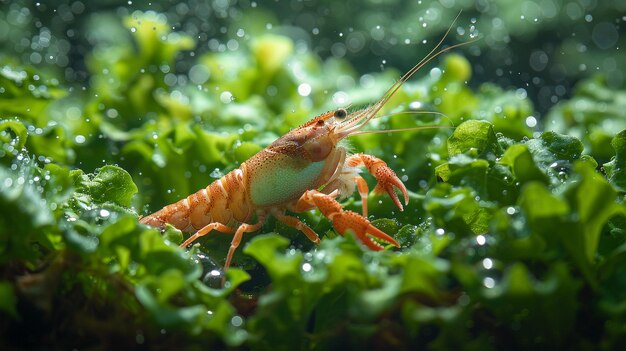 Photo système aquaponique avec un arrière-plan de crabes à feuilles