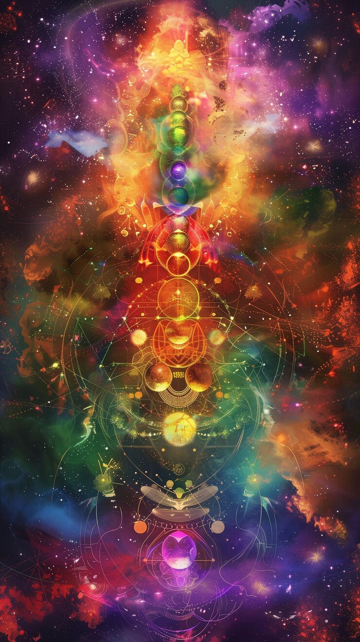 Le système des chakras pour le yoga Concept des sept chakras Méditation avec sept chakras