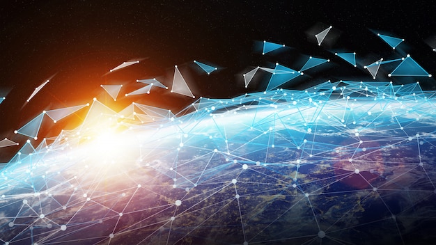 Système de connexions et échanges de données sur le rendu 3D de la planète Terre