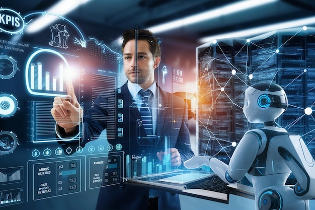 système de gestion des données pour créer des rapports avec des indicateurs clés de performance et des indicateurs connectés à la base de données