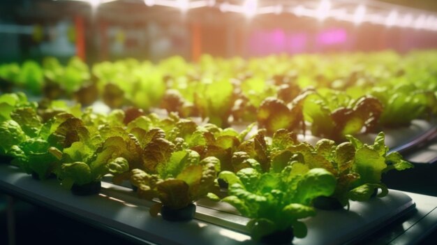 Système hydroponique de légumes frais Cultivation de salades de légumes biologiques Jardin hydroponique Ferme de laitue fraîchement récoltée Biologique pour l'alimentation saine Concept de la Journée de la Terre