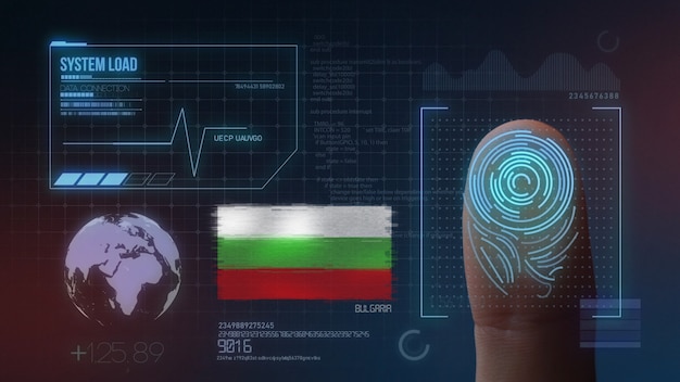Système d&#39;identification biométrique à balayage d&#39;empreintes digitales. Bulgarie Nationalité