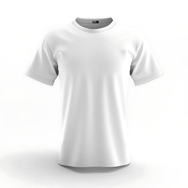 Photo t-shirt 3d render avec un design simple et couleur blanche fait wi isolé sur blanc bg render clipart