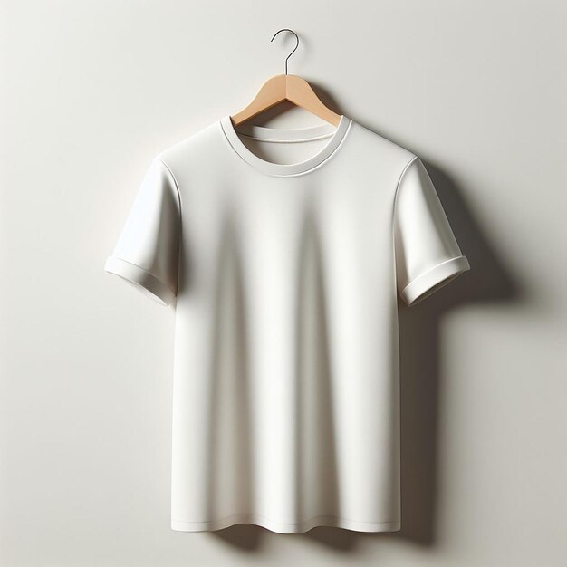 T-shirt blanc accroché au mur pour la moquette