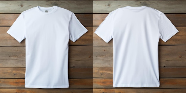 Photo t-shirt blanc à l'avant et à l'arrière mockup ia générative