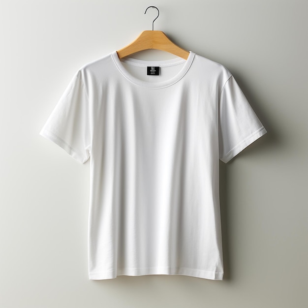 Un t-shirt blanc avec une bande noire en haut