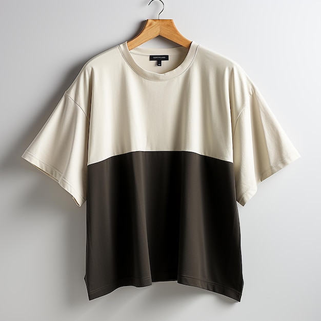 Un t-shirt blanc avec une bande noire en haut