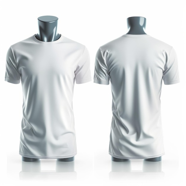 T-shirt blanc blanc à l'avant et à l'arrière