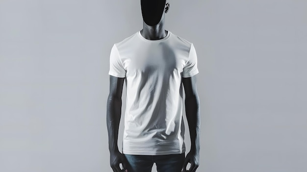 Un T-shirt blanc blanc sur un mannequin pour votre inscription générée par l'IA