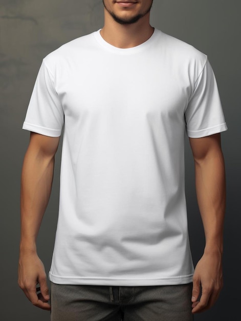 un t-shirt blanc avec un col blanc qui dit « t-shirt ».