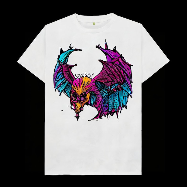 Un t-shirt blanc avec un dragon dessus