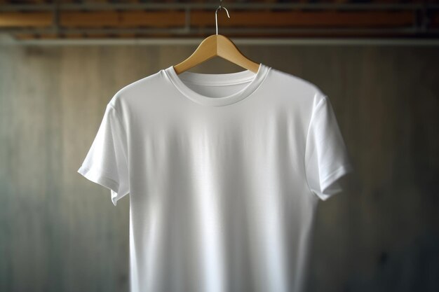 Un T-shirt blanc est accroché à un porte-clés Place pour le texte