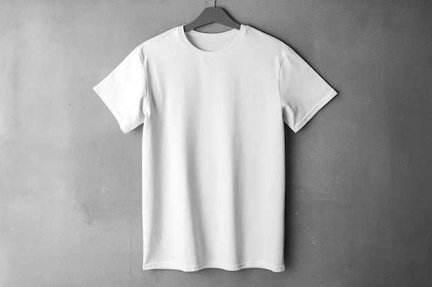 T-shirt blanc sur fond gris