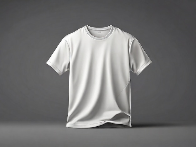 T-shirt blanc isolé sur fond gris modèle avant