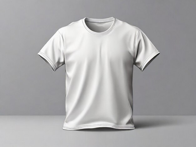 T-shirt blanc isolé sur fond gris modèle avant