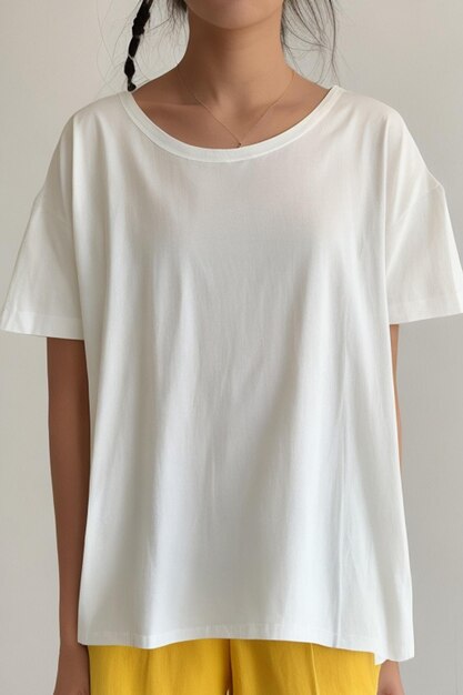 T-shirt blanc jaune blanc