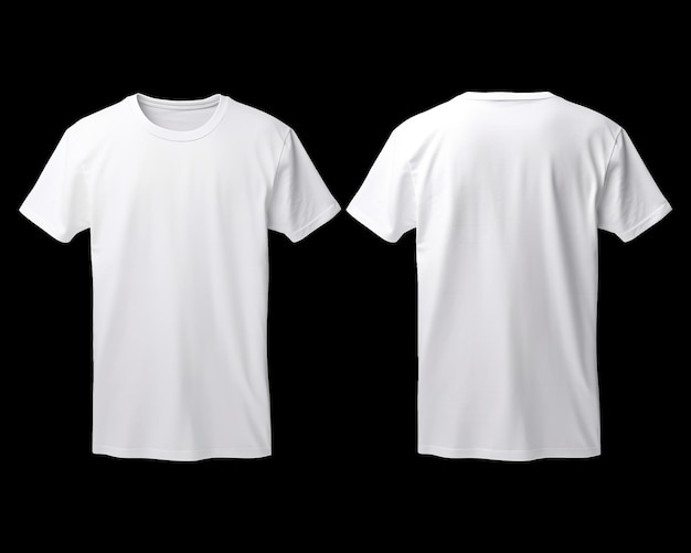 T-shirt blanc à manches courtes vue avant et arrière Prêt pour votre modèle de modèle