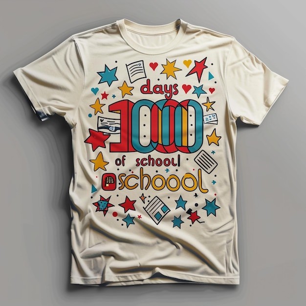 Photo un t-shirt blanc avec les mots 10 de l'école dessus