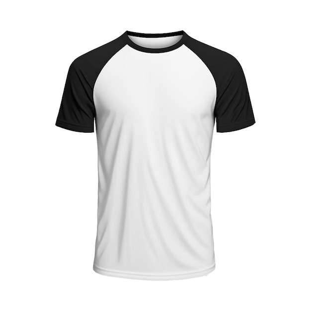 T-shirt blanc et noir pour hommes Blank avec maquette à manches courtes, Vue de face