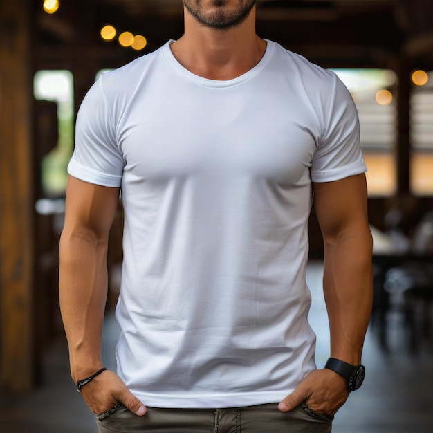 T-shirt blanc pour hommes