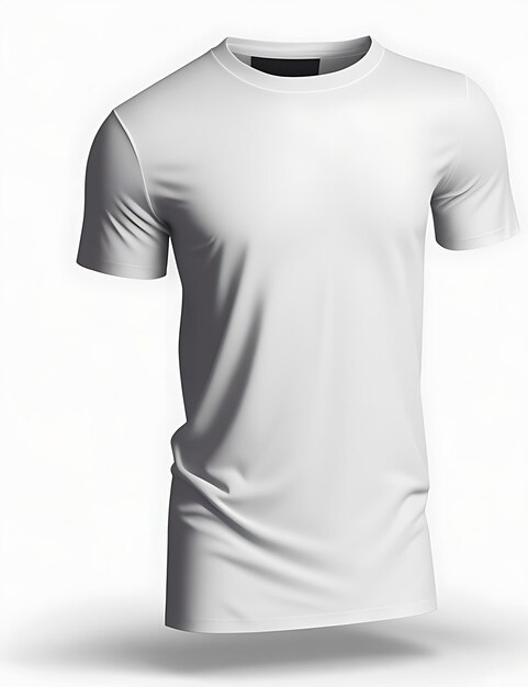 Photo t-shirt blanc vierge avec espace vide pour votre conception sur fond blanc maquette de t-shirt de rendu 3d