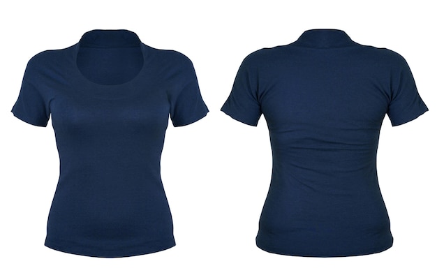 T-shirt bleu à l'avant et à l'arrière