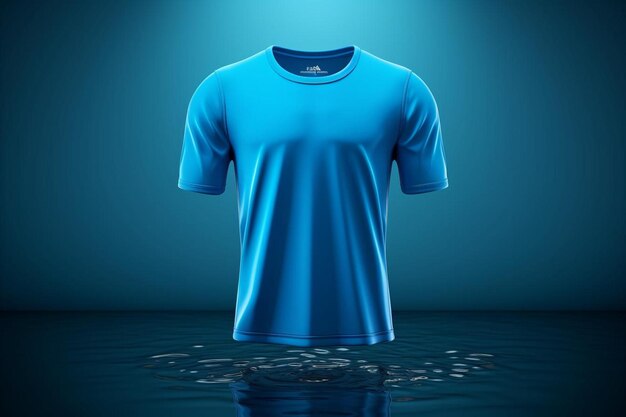 Photo le t-shirt bleu du lac