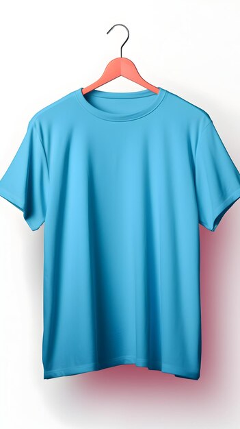 T-shirt bleu isolé sur fond blanc