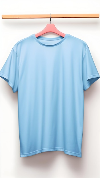 T-shirt bleu isolé sur fond blanc
