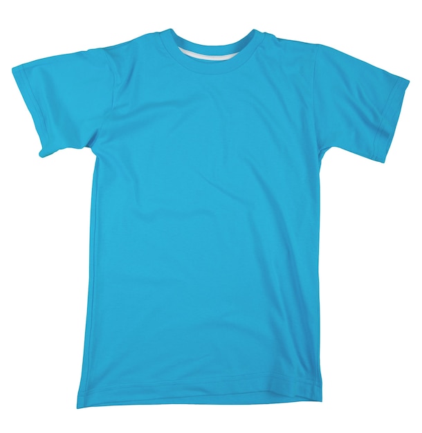 T-shirt bleu isolé sur fond