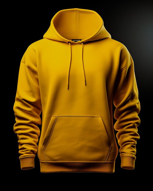 T-shirt à capuche jaune sur fond noir