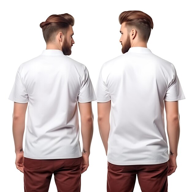 Photo t-shirt de chef t-shirt à double poitrine porté par un mannequin aux cheveux roux t-shirt blanc blanc design propre