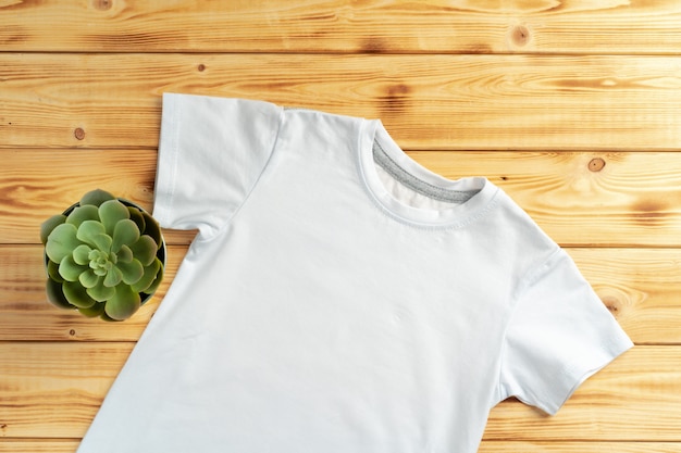 T-shirt de couleur blanche avec espace de copie pour votre conception. Concept de mode