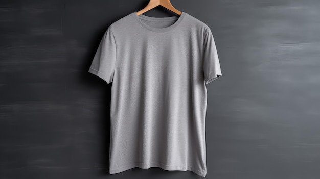 T-shirt gris sur un cintre photo illustration réaliste