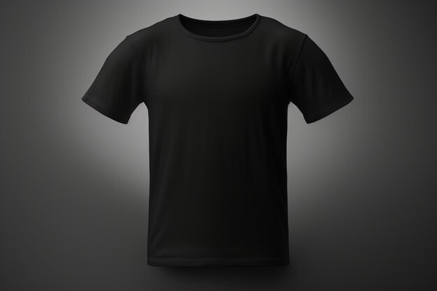 T-shirt noir ordinaire isolé