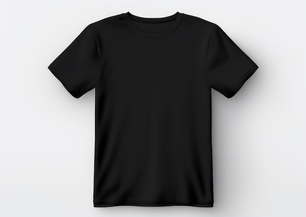 T-shirt noir ouvert isolé