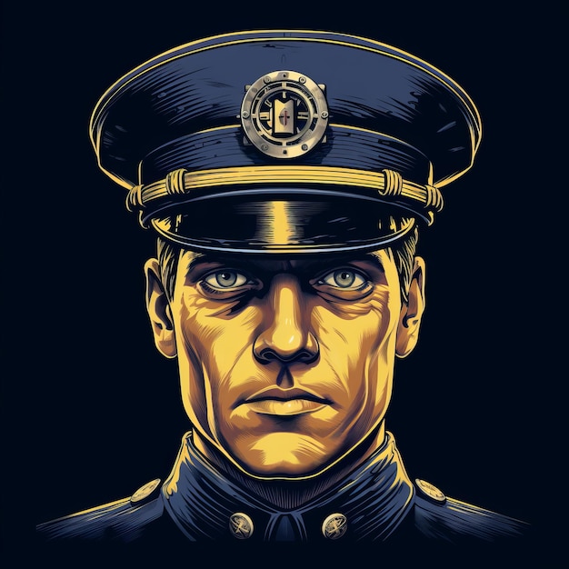 T-shirt d'officier de police Gif Vector style Liam Sharp