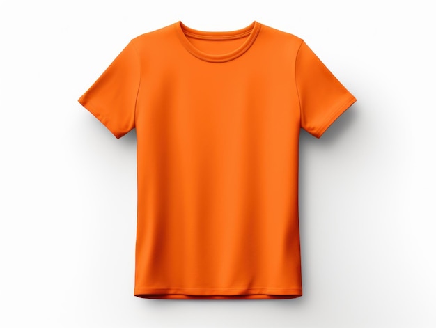 T-shirt orange ouvert isolé