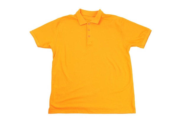 Photo t-shirt orange vierge isolé sur fond blanc