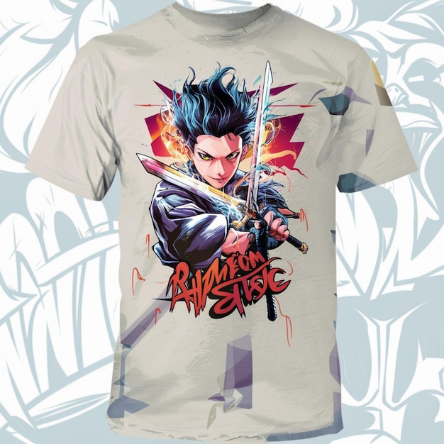 Un t-shirt avec un personnage d'anime dessus