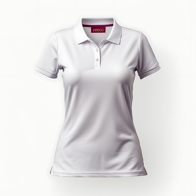 Photo t-shirt polo en coton ou en polyester avec col, style de conception du formulaire, vêtements de mode sur un fond propre