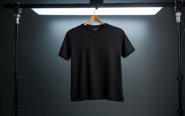 T-shirt professionnel, prise de vue de produit, affichage suspendu, IA générative