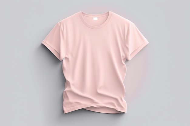 T-shirt rose Maquette de modèle surdimensionné à manches courtes Illustration IA générative