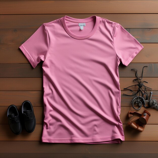 Photo t-shirt rose pour le mock-up