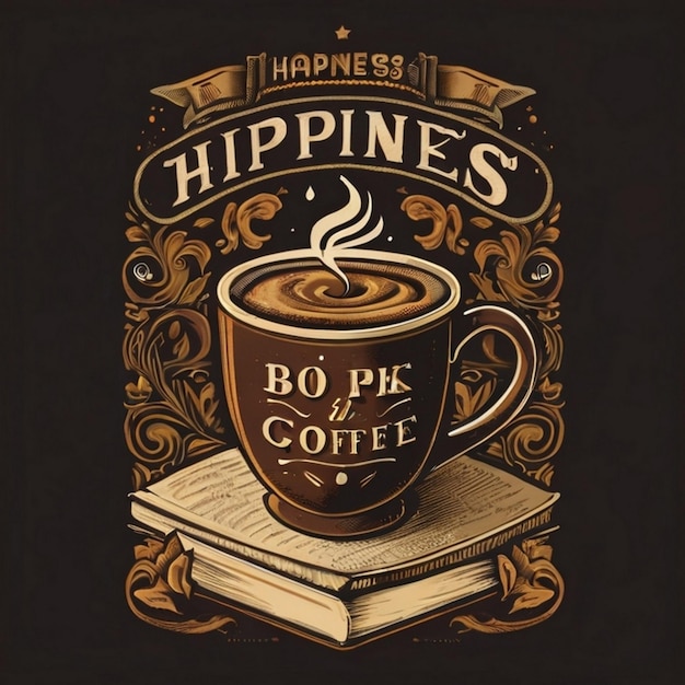 T-shirt à ruban de typographie pour la journée internationale du café